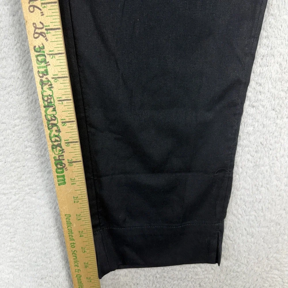 Banana Republic womens Black Tapered ankle High Rise Linen Pants Med (30x27) NWT